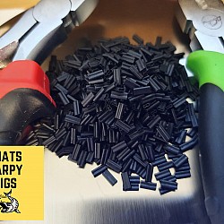 0.6mm x 5mm Double Barrel Copper Crimps - Matt Black